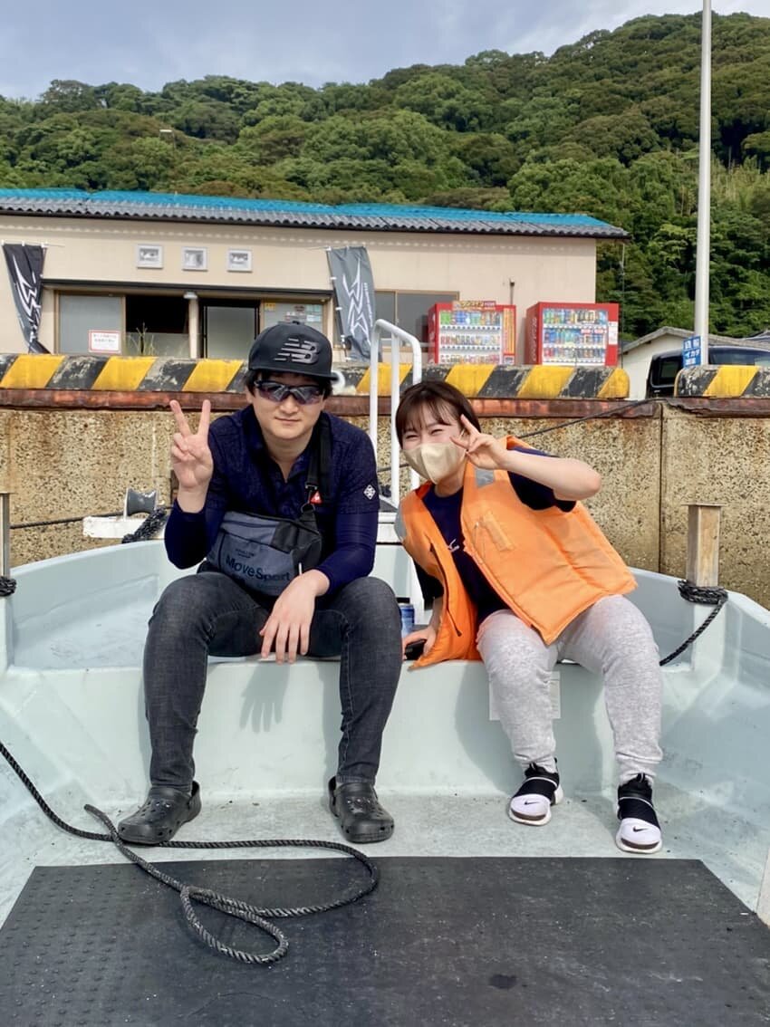 先輩と魚釣り